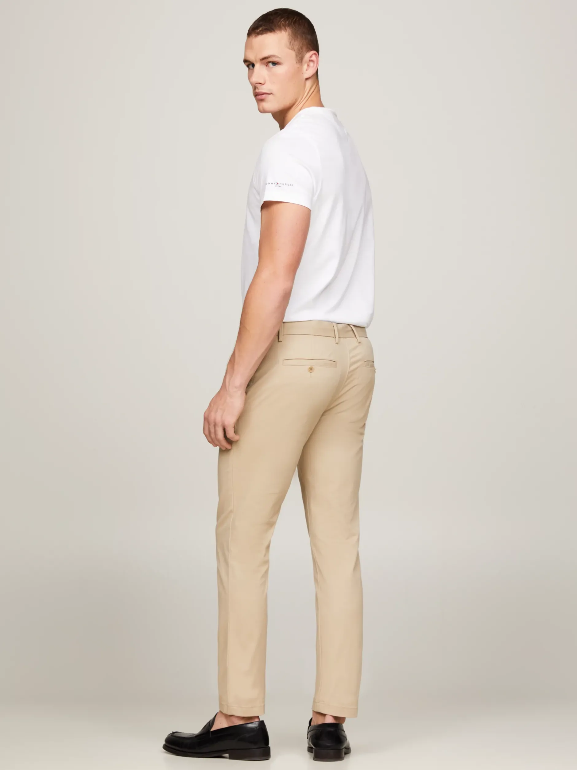 Spodnie*Tommy Hilfiger Chinosy Bleecker Z Bawełny Ze Stretchem BATIQUE KHAKI