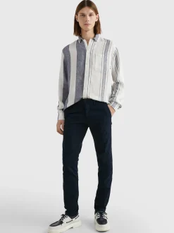 Spodnie*Tommy Hilfiger Chinosy Bleecker Z Bawełny Ze Stretchem DESERT SKY