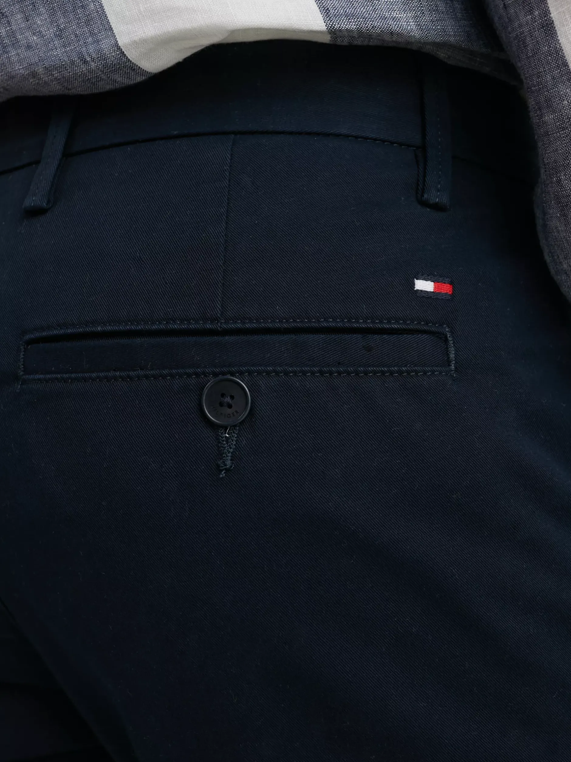 Spodnie*Tommy Hilfiger Chinosy Bleecker Z Bawełny Ze Stretchem DESERT SKY