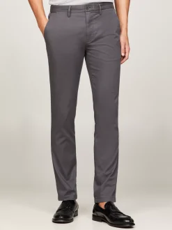 Spodnie*Tommy Hilfiger Chinosy Bleecker Z Bawełny Ze Stretchem DARK ASH