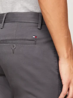 Spodnie*Tommy Hilfiger Chinosy Bleecker Z Bawełny Ze Stretchem DARK ASH
