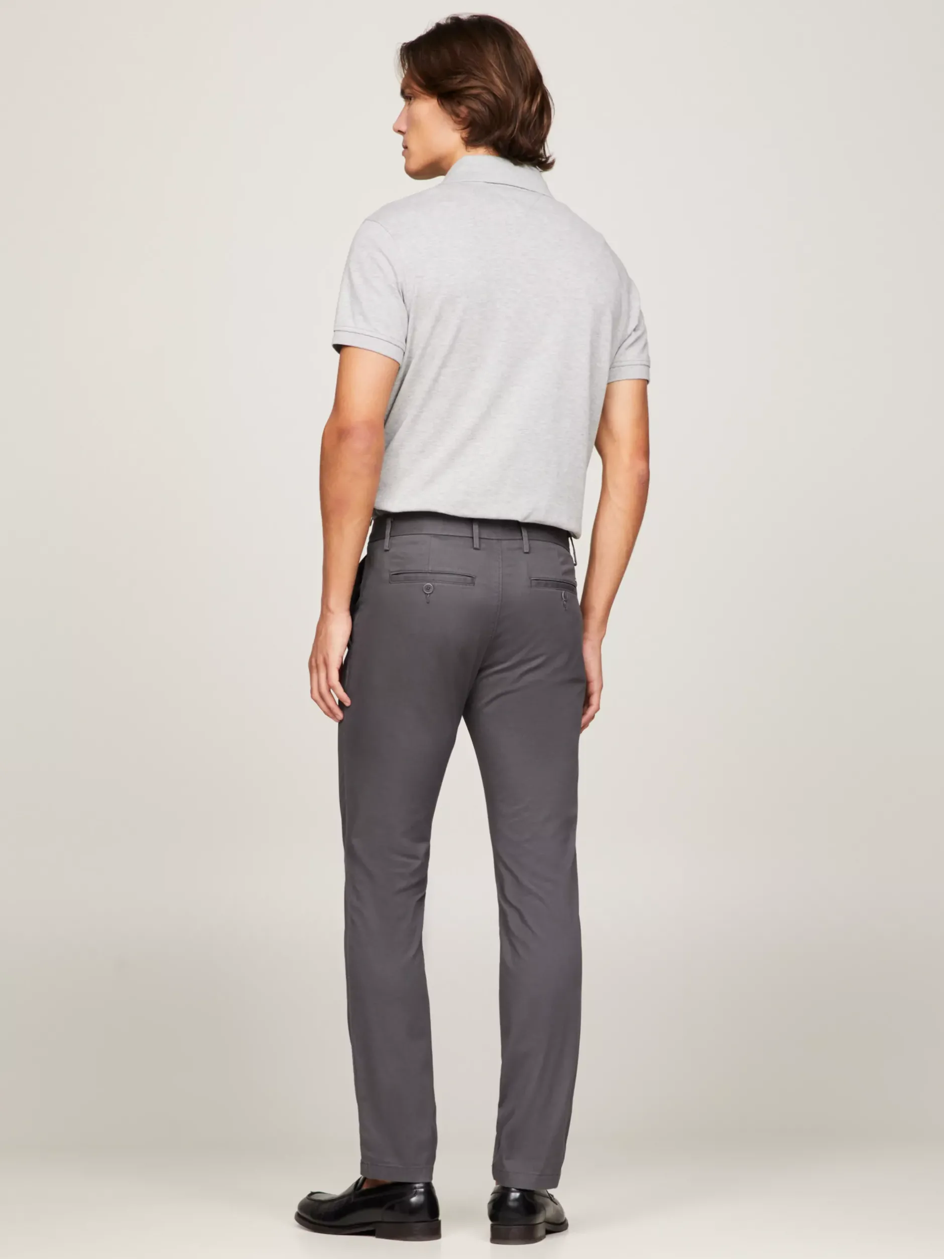 Spodnie*Tommy Hilfiger Chinosy Bleecker Z Bawełny Ze Stretchem DARK ASH
