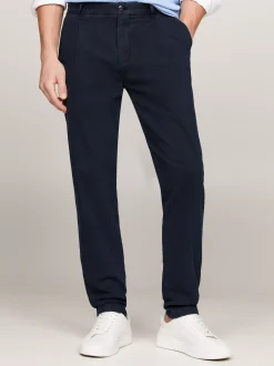 Spodnie*Tommy Hilfiger Chinosy Harlem O Splocie Drobnowzorzystym DESERT SKY