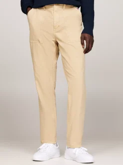 Spodnie*Tommy Hilfiger Chinosy Isaac Z Płótna GENTLE GOLD