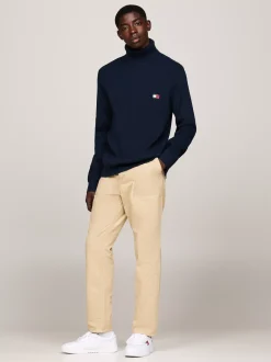 Spodnie*Tommy Hilfiger Chinosy Isaac Z Płótna GENTLE GOLD