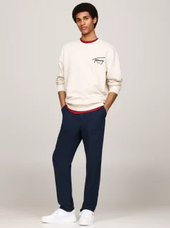 Spodnie*Tommy Hilfiger Chinosy Isaac Z Płótna DARK NIGHT NAVY