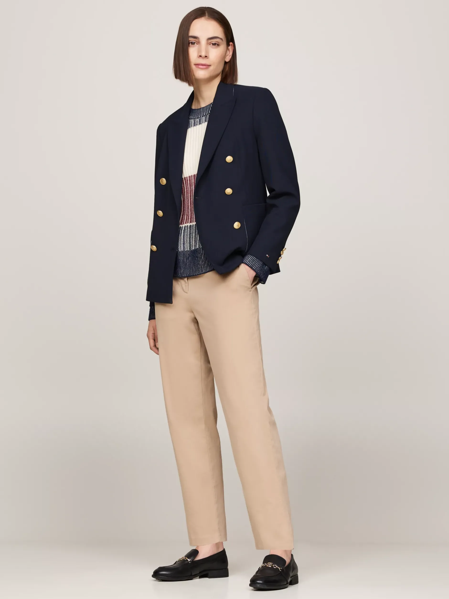 Spodnie*Tommy Hilfiger Chinosy O Wąskim Kroju Z Bawełny Ze Stretchem BEIGE