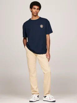 Spodnie*Tommy Hilfiger Chinosy Ryan Z Diagonalu GENTLE GOLD