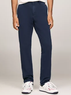 Spodnie*Tommy Hilfiger Chinosy Ryan Z Diagonalu DARK NIGHT NAVY