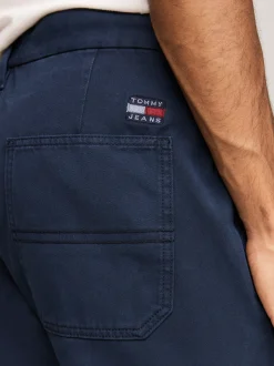 Spodnie*Tommy Hilfiger Chinosy Ryan Z Diagonalu DARK NIGHT NAVY
