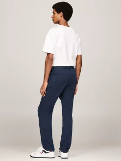 Spodnie*Tommy Hilfiger Chinosy Ryan Z Diagonalu DARK NIGHT NAVY