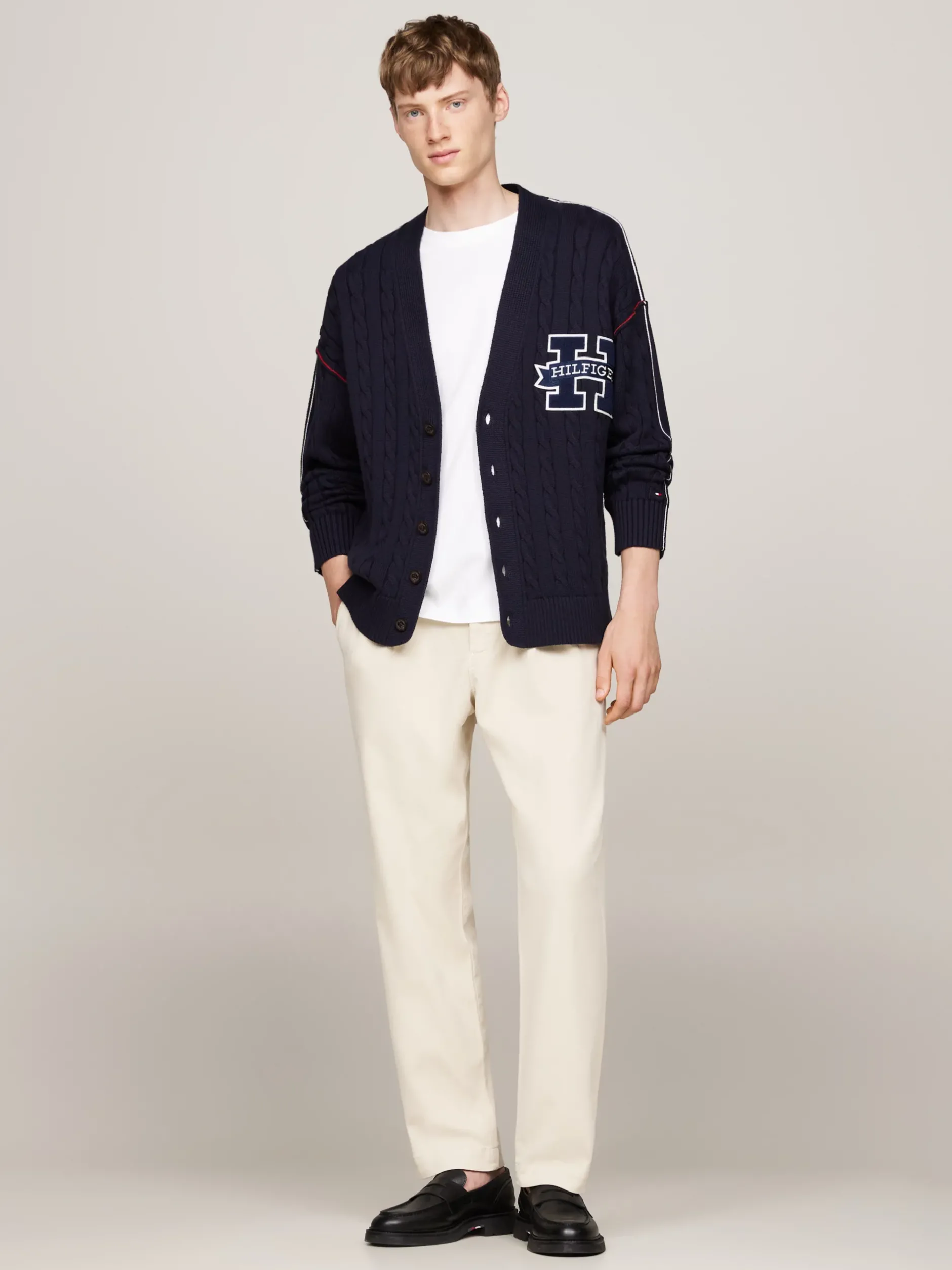 Spodnie*Tommy Hilfiger Chinosy Z Zaszewkami Farbowane Po Uszyciu CLASSIC BEIGE