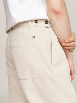 Spodnie*Tommy Hilfiger Chinosy Z Zaszewkami Farbowane Po Uszyciu CLASSIC BEIGE