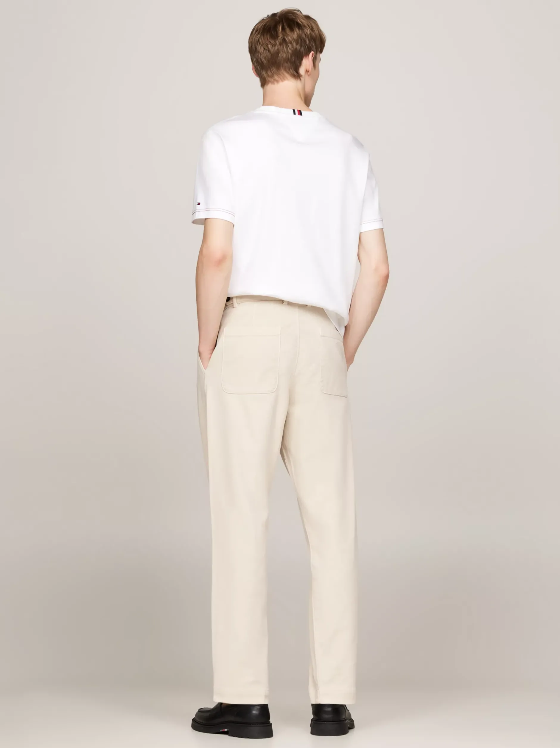 Spodnie*Tommy Hilfiger Chinosy Z Zaszewkami Farbowane Po Uszyciu CLASSIC BEIGE