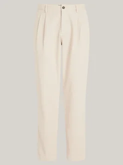 Spodnie*Tommy Hilfiger Chinosy Z Zaszewkami Farbowane Po Uszyciu CLASSIC BEIGE