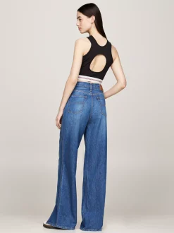 T-Shirty*Tommy Hilfiger Crop Top Z Wycięciem Z Tyłu BLACK