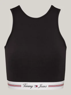 T-Shirty*Tommy Hilfiger Crop Top Z Wycięciem Z Tyłu BLACK