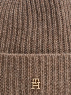 Czapki|Czapki I Szaliki*Tommy Hilfiger Czapka Beanie Z Czystego Kaszmiru LEGACY BROWN MELANGE
