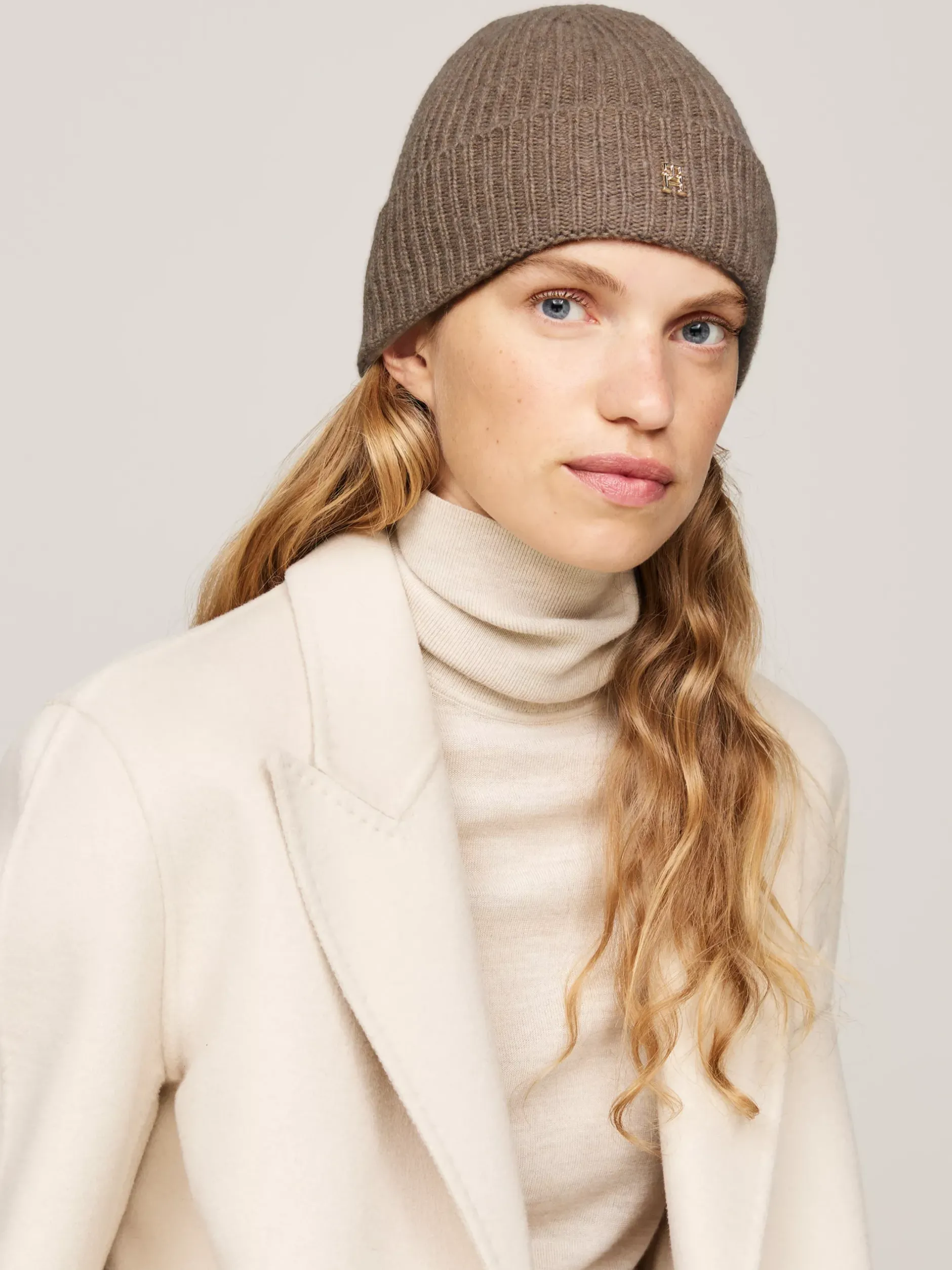 Czapki|Czapki I Szaliki*Tommy Hilfiger Czapka Beanie Z Czystego Kaszmiru LEGACY BROWN MELANGE