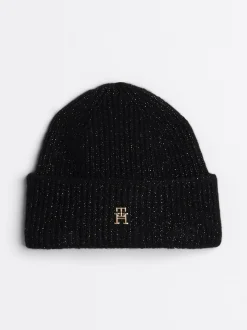 Czapki|Czapki I Szaliki*Tommy Hilfiger Czapka Beanie Z Monogramem TH BLACK