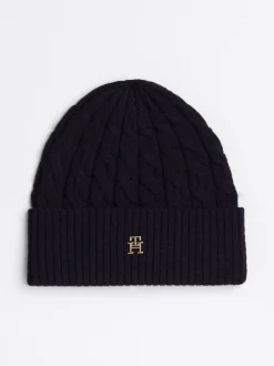 Czapki|Czapki I Szaliki*Tommy Hilfiger Czapka Beanie Z Monogramem TH SPACE BLUE