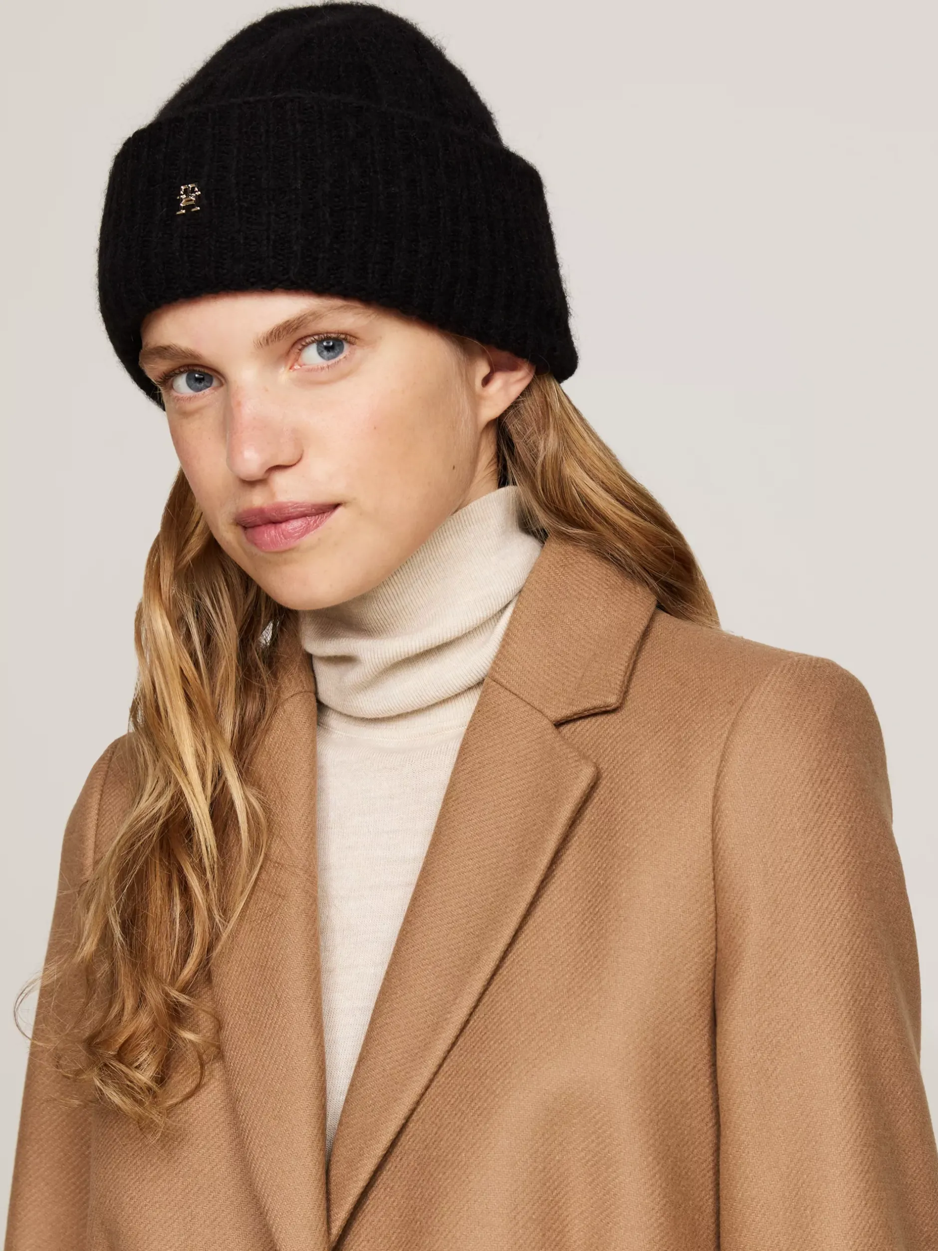 Czapki|Czapki I Szaliki*Tommy Hilfiger Czapka Beanie Z Monogramem TH BLACK