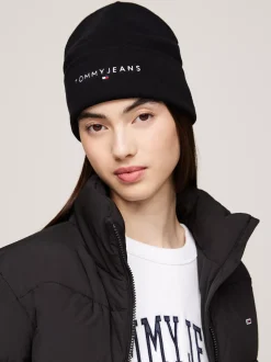 Czapki|Czapki I Szaliki*Tommy Hilfiger Czapka Beanie Z Wyhaftowanym Logo BLACK