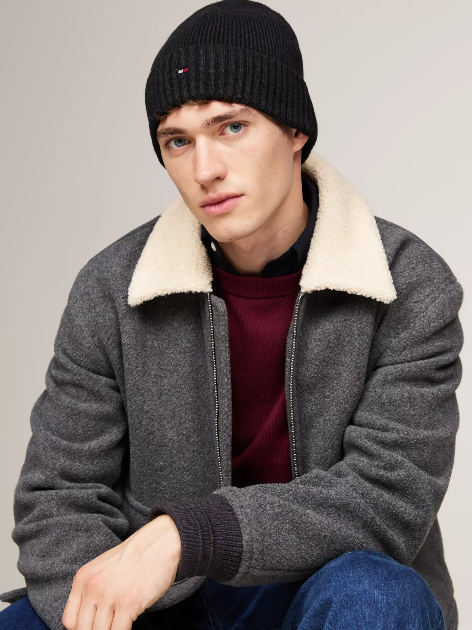 Czapki|Czapki I Szaliki*Tommy Hilfiger Czapka Typu Beanie Z Flagą CHARCOAL GRAY