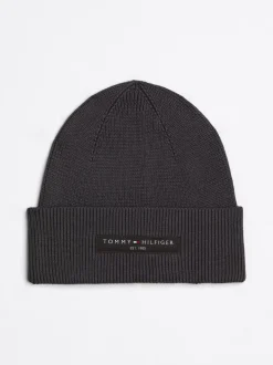 Czapki|Czapki I Szaliki*Tommy Hilfiger Czapka Typu Beanie Z Naszywką Z Logo DARK GREY