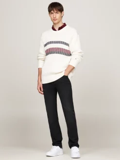 Jeansy*Tommy Hilfiger Czarne Jeansy Bleecker TH Flex O Wąskim Kroju CROW BLACK