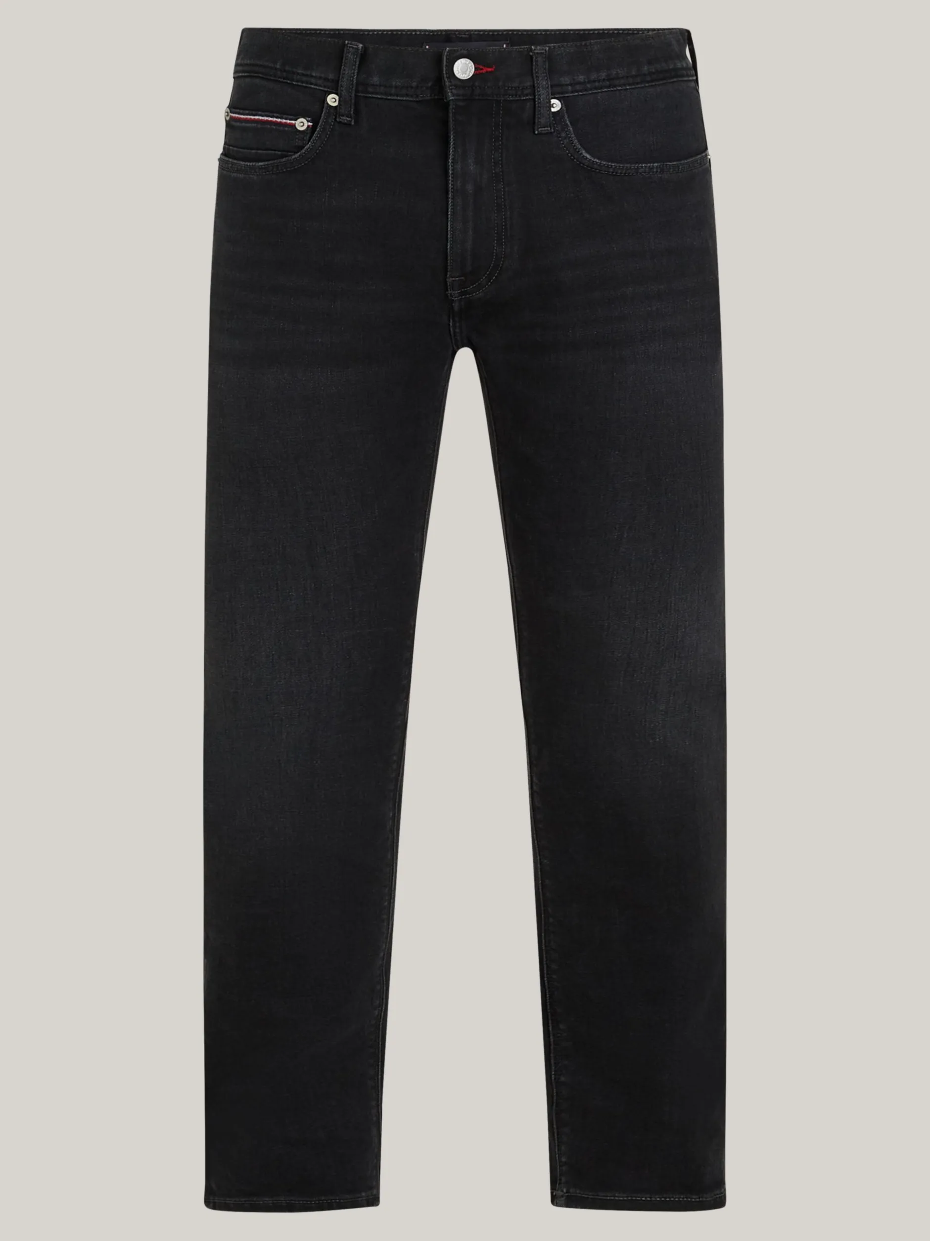 Jeansy*Tommy Hilfiger Czarne Jeansy Bleecker TH Flex O Wąskim Kroju CROW BLACK