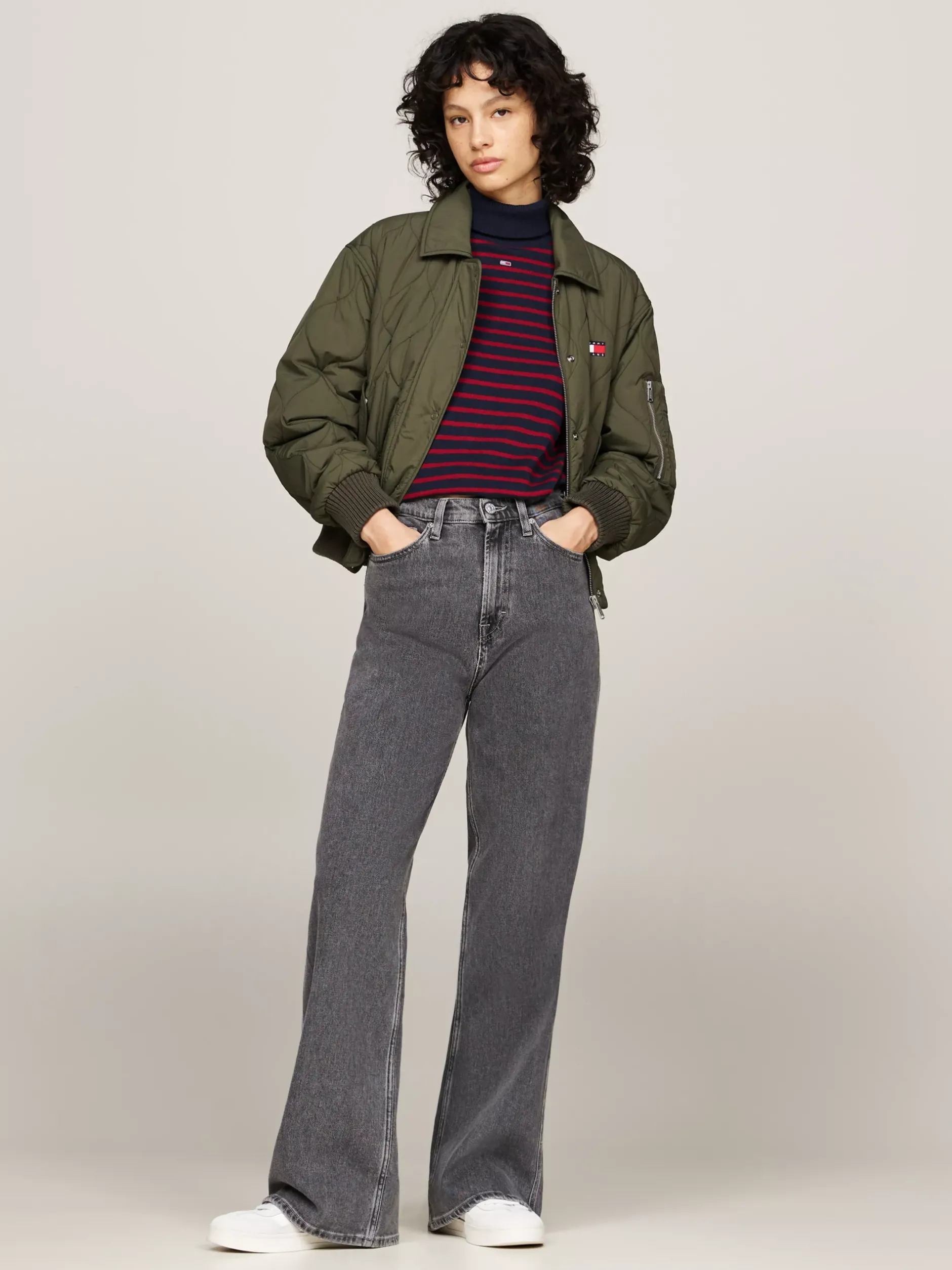 Jeansy*Tommy Hilfiger Czarne Jeansy Claire Z Szerokimi Nogawkami DENIM BLACK