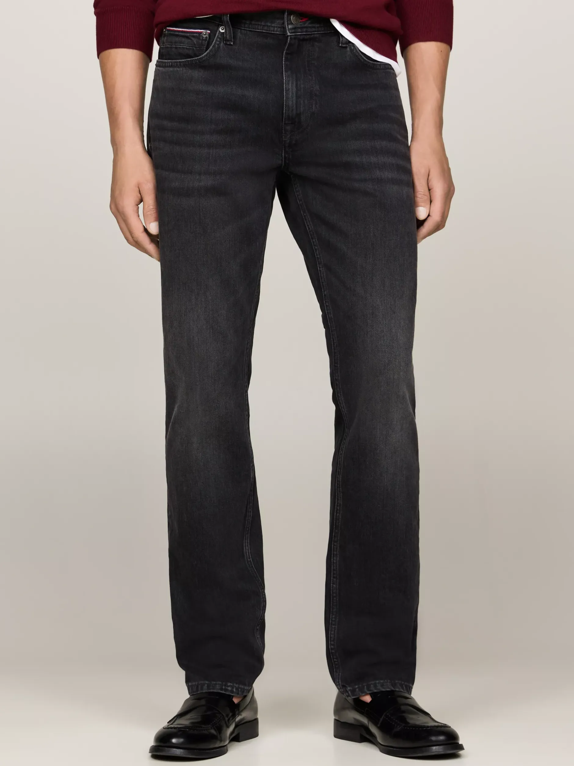 Jeansy*Tommy Hilfiger Czarne Jeansy Denton Z Efektem Wyblaknięcia TWAIN BLACK
