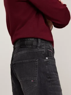 Jeansy*Tommy Hilfiger Czarne Jeansy Denton Z Efektem Wyblaknięcia TWAIN BLACK