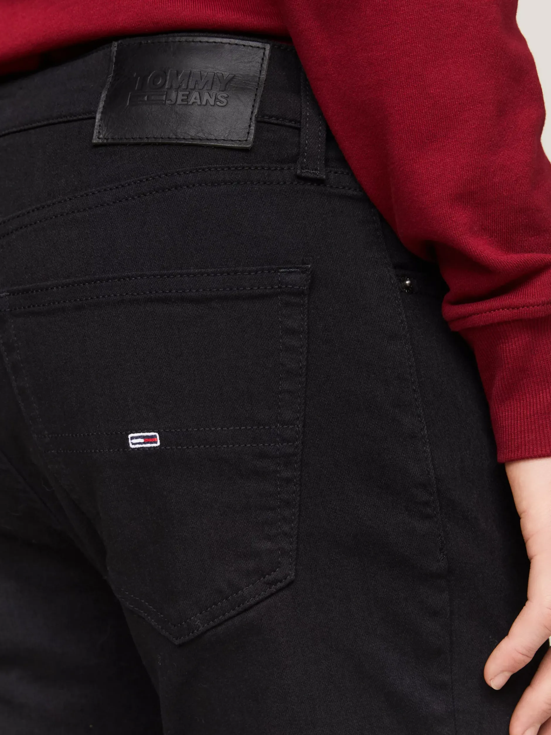 Jeansy*Tommy Hilfiger Czarne Jeansy Scanton O Wąskim Kroju NEW BLACK STRETCH