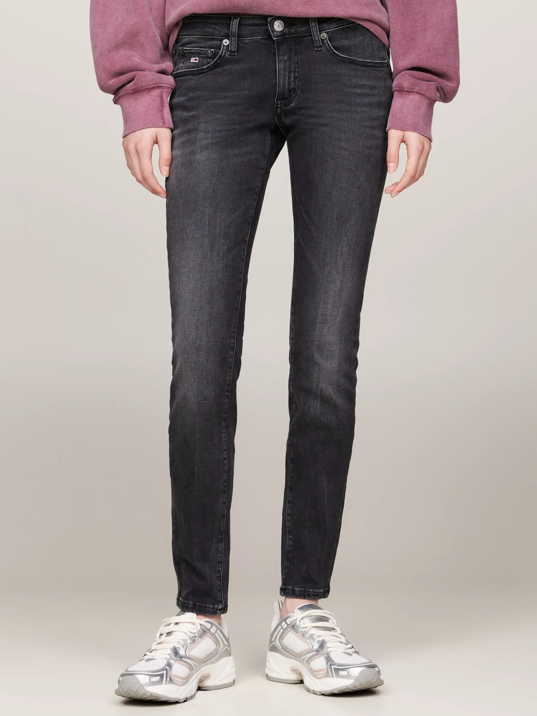 Jeansy*Tommy Hilfiger Czarne Jeansy Sophie O Obcisłym Kroju DENIM BLACK