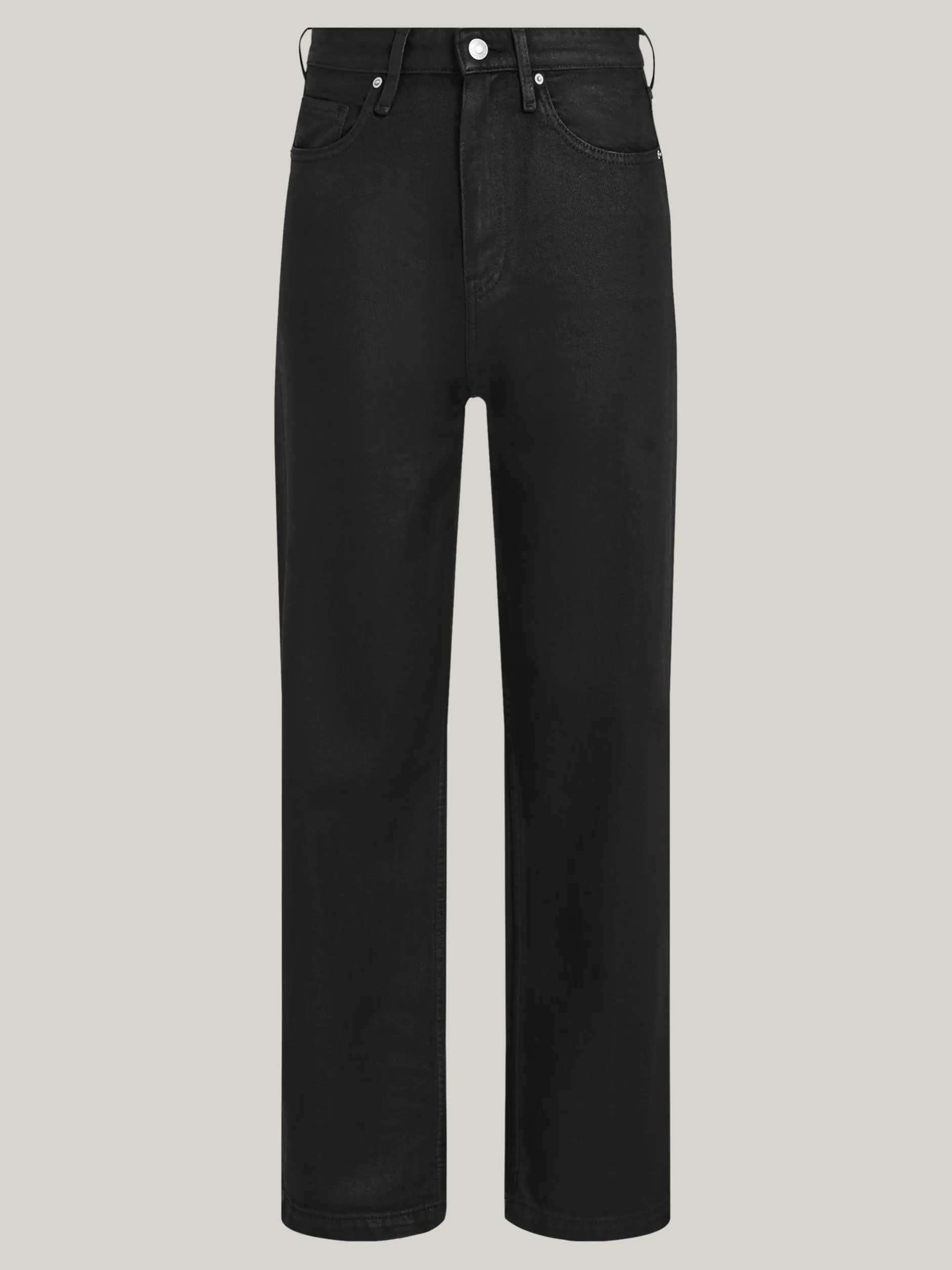 Jeansy*Tommy Hilfiger Czarne Jeansy Z Wysokim Stanem O Luźnym Kroju BLACK COATED