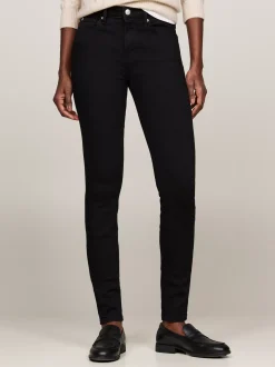 Jeansy*Tommy Hilfiger Czarne Obcisłe Jeansy Como Ze średnim Stanem BLACK