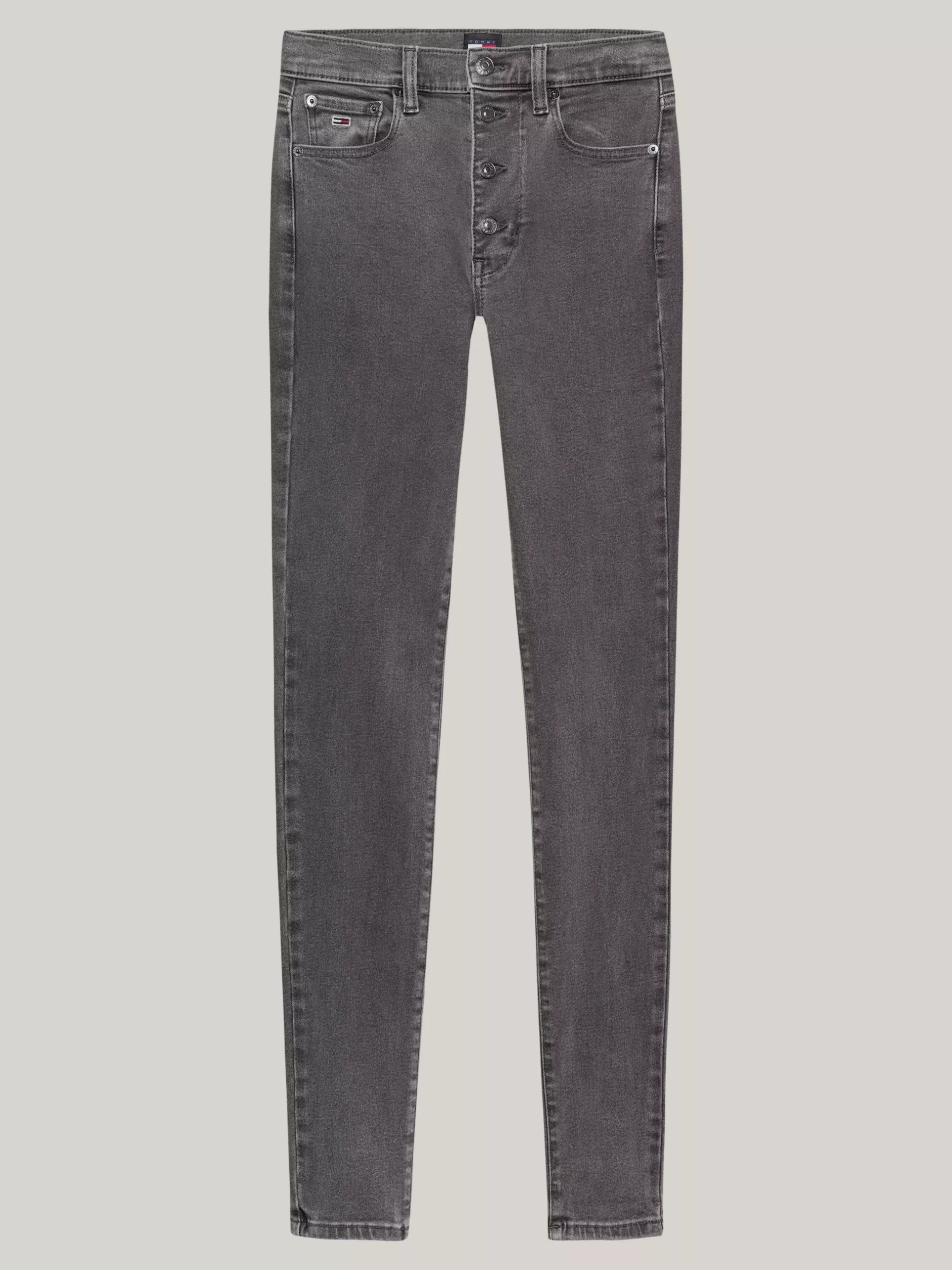 Jeansy*Tommy Hilfiger Czarne Obcisłe Jeansy Sylvia Z Wysokim Stanem DENIM BLACK