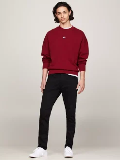 Jeansy*Tommy Hilfiger Czarne Wąskie Jeansy Ze Zwężanymi Nogawkami NEW BLACK STRETCH
