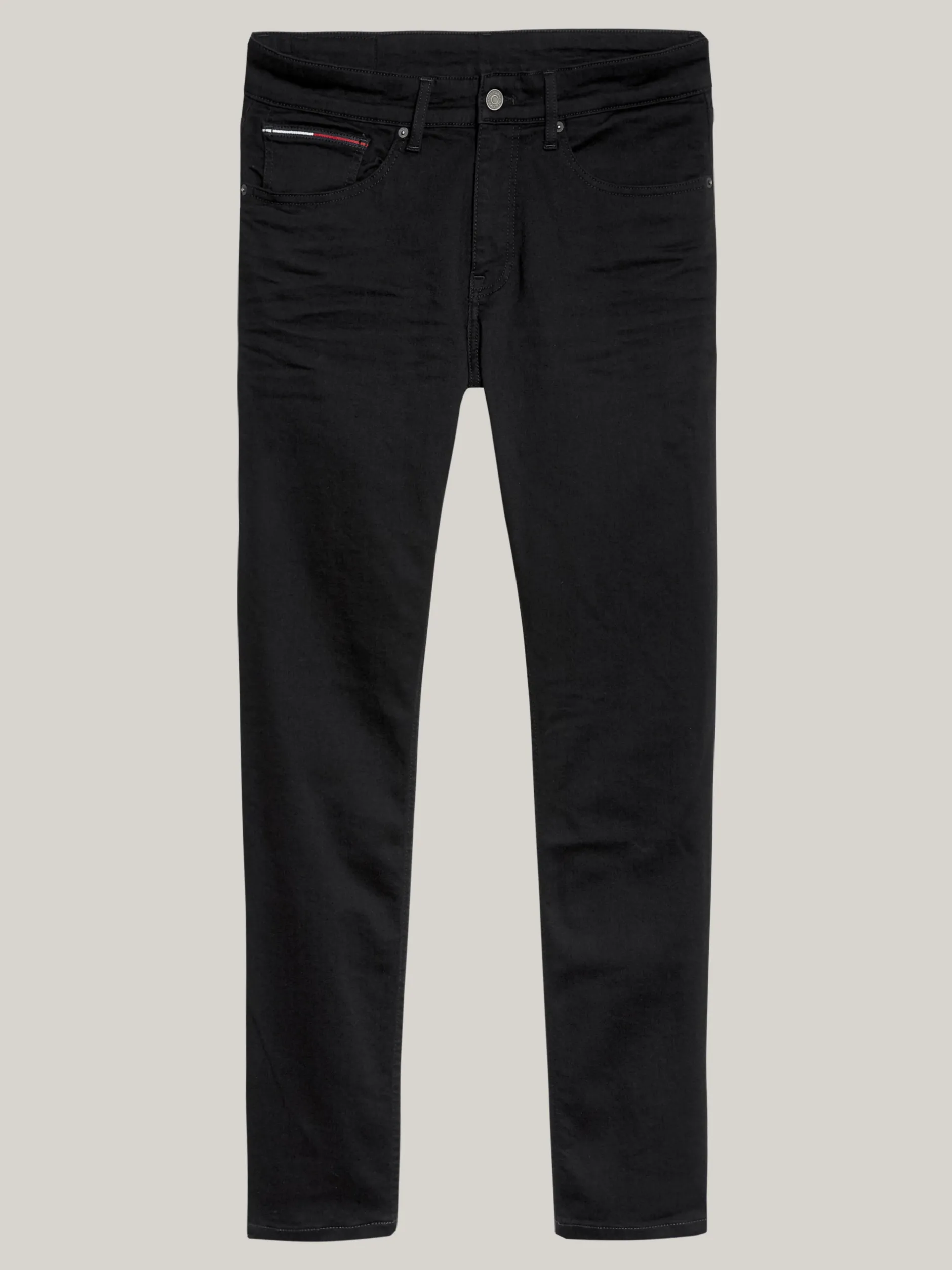 Jeansy*Tommy Hilfiger Czarne Wąskie Jeansy Ze Zwężanymi Nogawkami NEW BLACK STRETCH