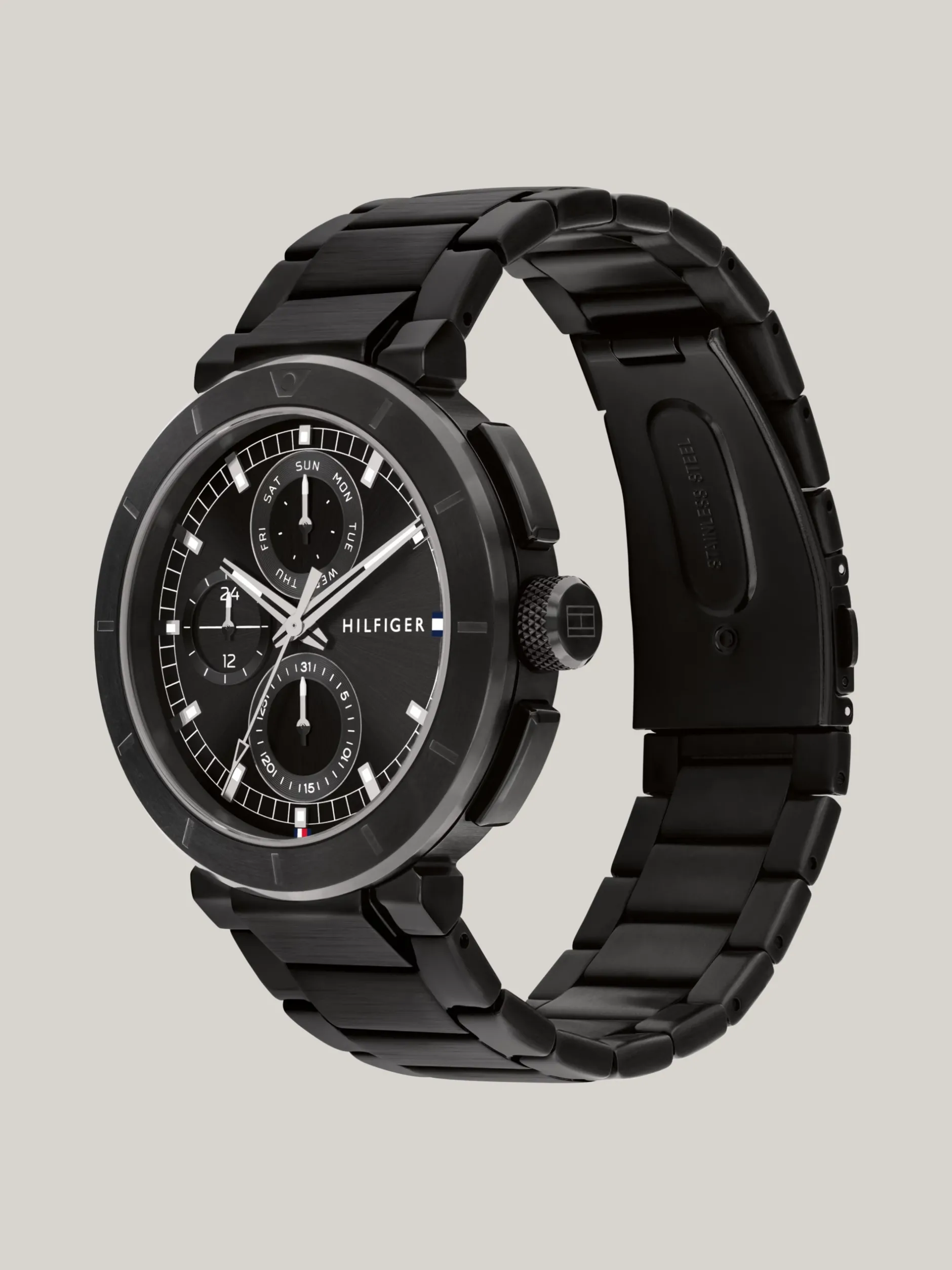 Zegarki*Tommy Hilfiger Czarny Zegarek Na Bransolecie Z Ogniw BLACK