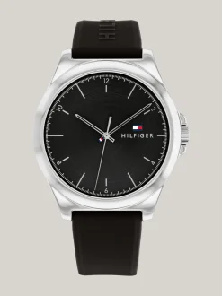 Zegarki*Tommy Hilfiger Czarny Zegarek Z Silikonowym Paskiem BLACK