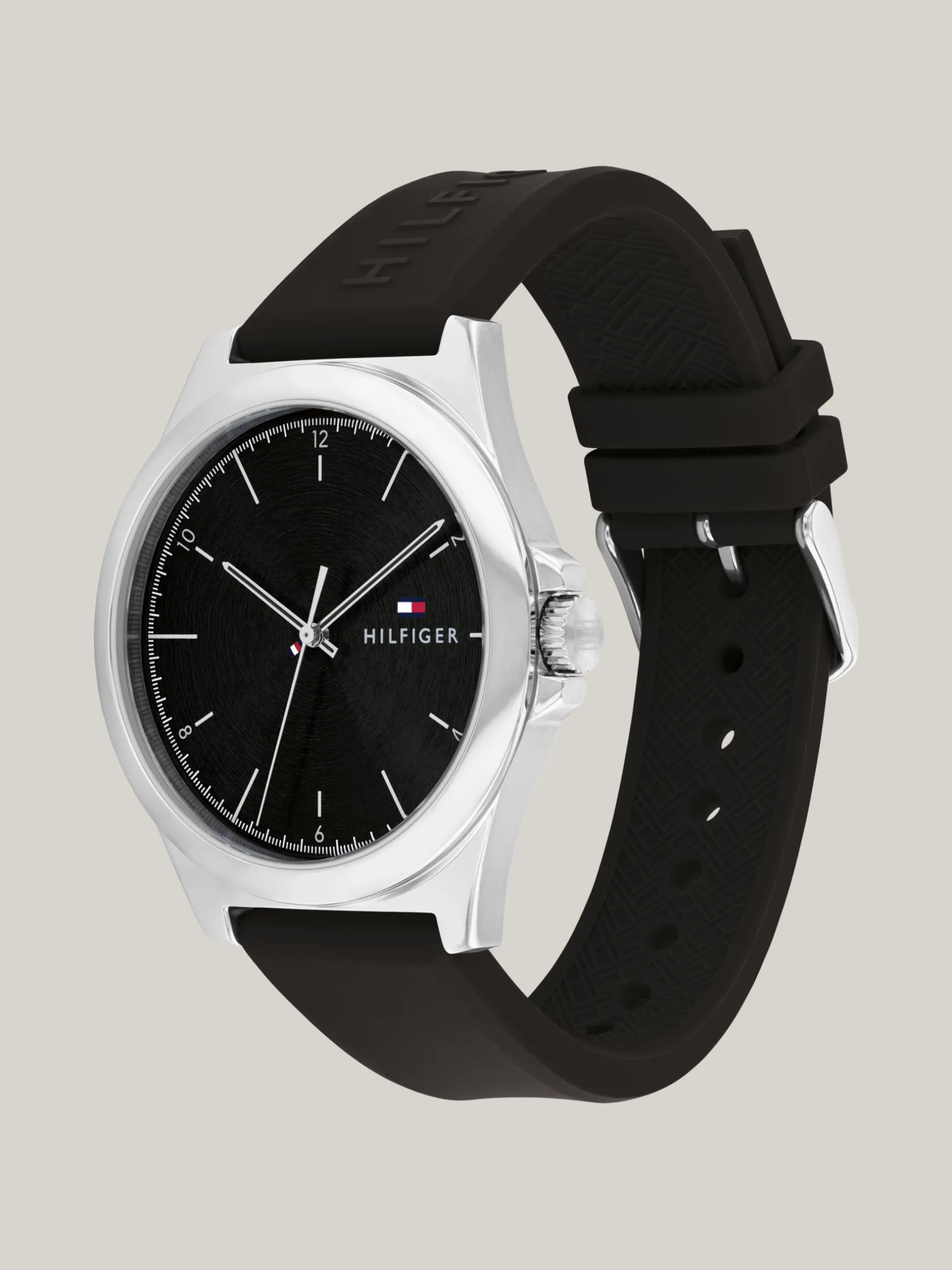 Zegarki*Tommy Hilfiger Czarny Zegarek Z Silikonowym Paskiem BLACK