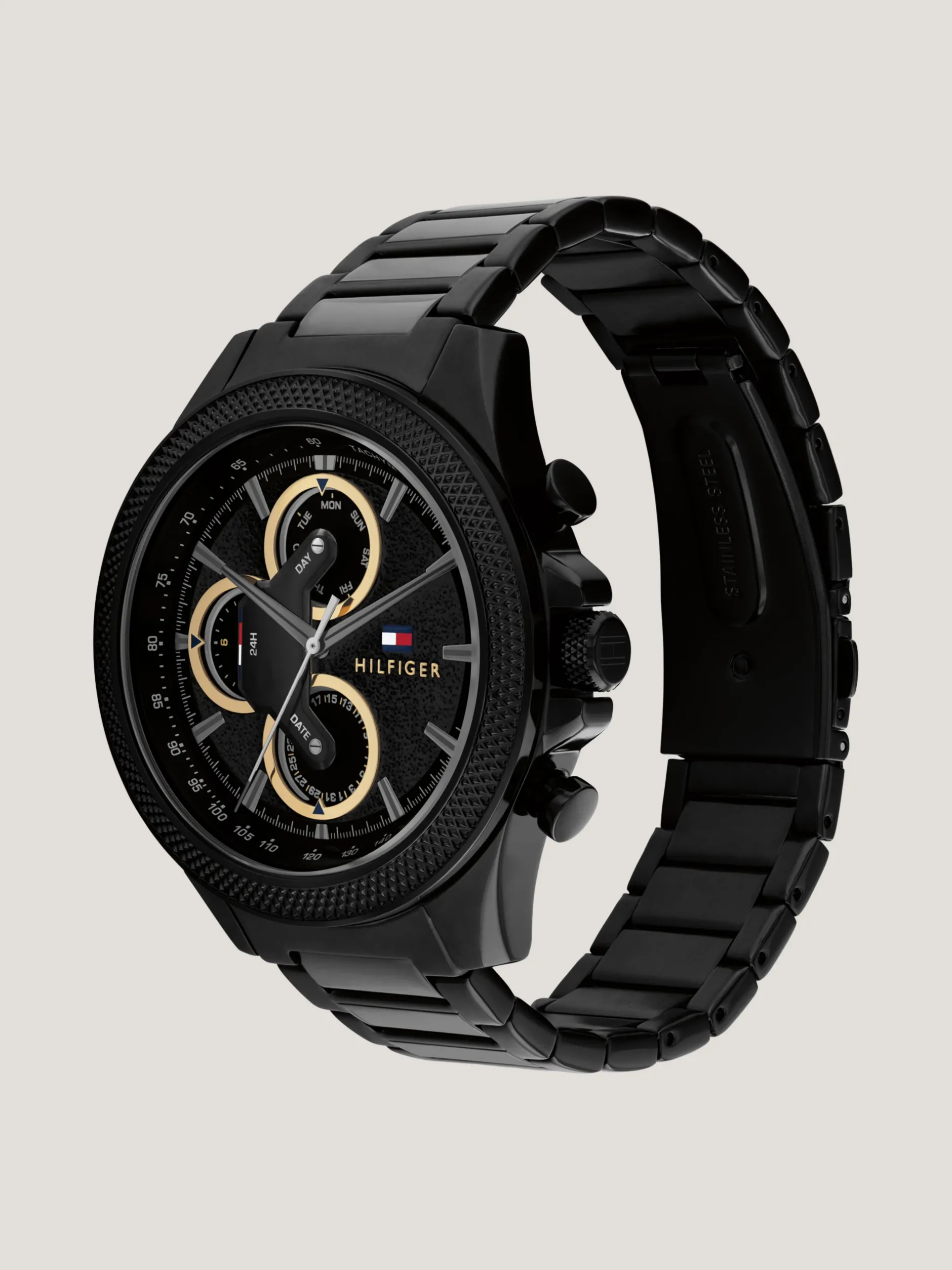 Zegarki*Tommy Hilfiger Czarny Zegarek Ze Stali Nierdzewnej BLACK
