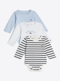 Dziewczynki|Chłopcy*Tommy Hilfiger 3-częściowy Zestaw Body Na Prezent DESERT SKY