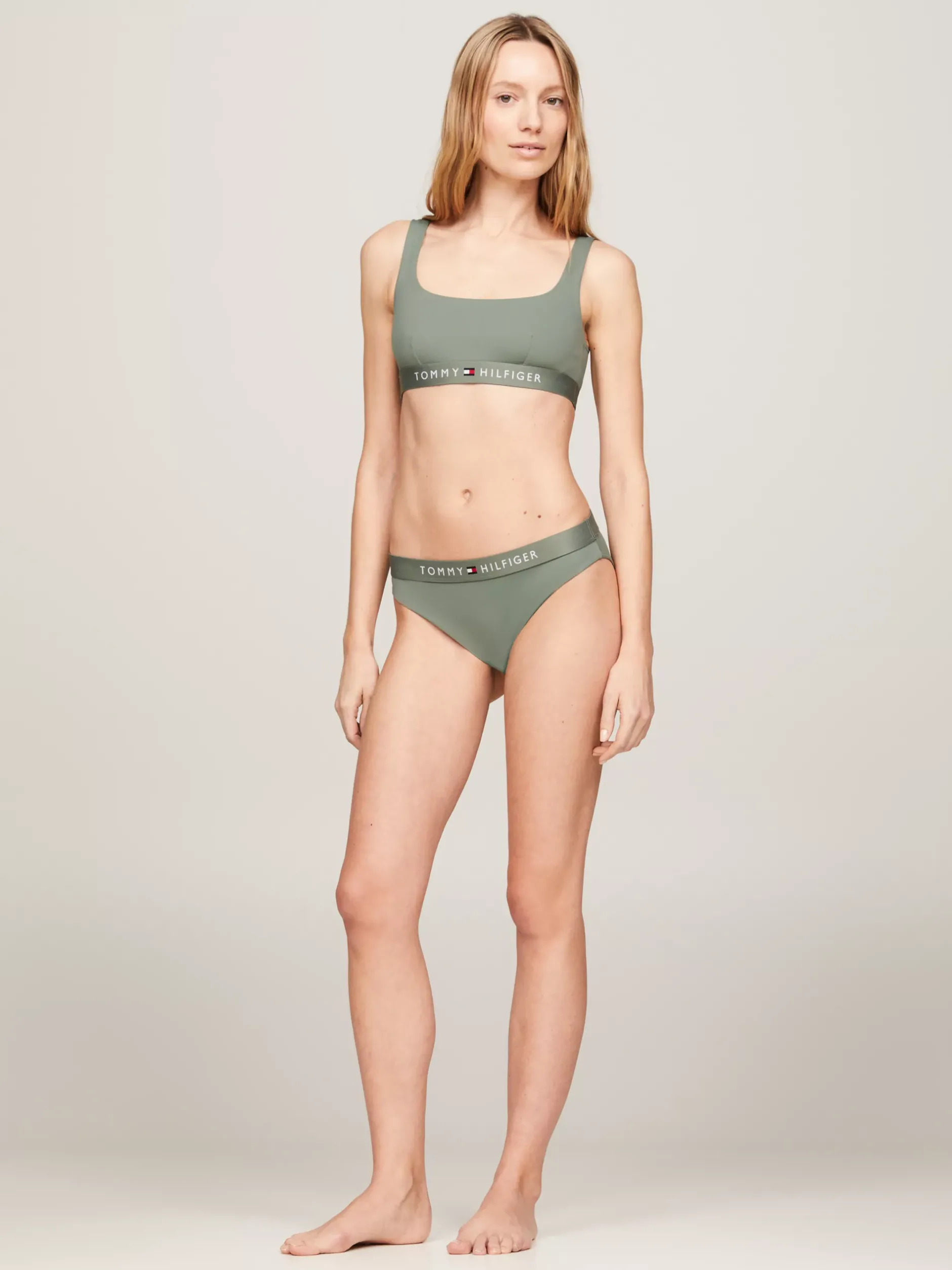 Stroje Kąpielowe*Tommy Hilfiger Dół Od Bikini Typu Hipster Original STONEWASH GREEN