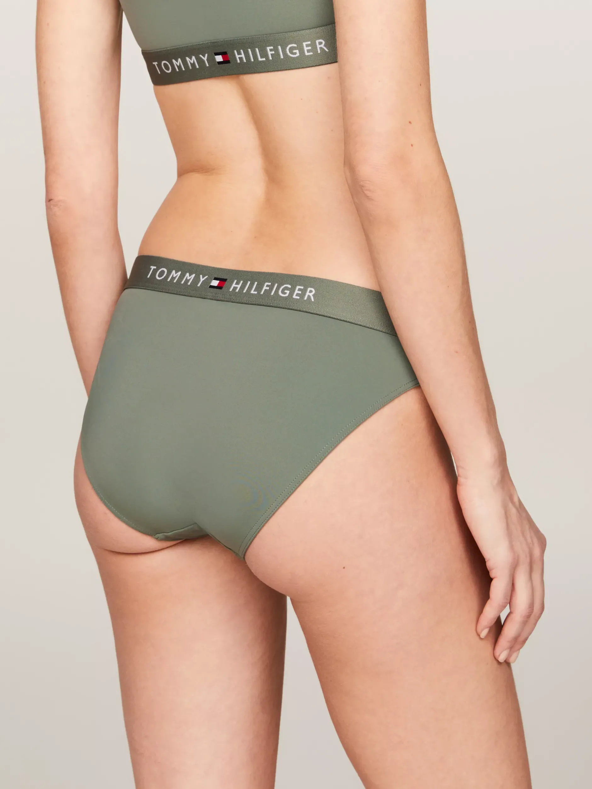 Stroje Kąpielowe*Tommy Hilfiger Dół Od Bikini Typu Hipster Original STONEWASH GREEN