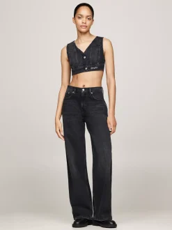 T-Shirty*Tommy Hilfiger Denimowa Kamizelka O Skróconym Kroju DENIM BLACK