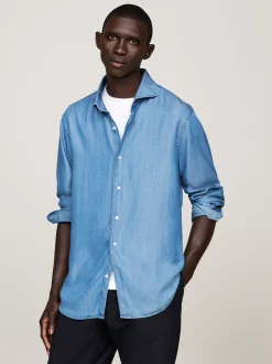 Koszule*Tommy Hilfiger Denimowa Koszula Smart Casual O Wąskim Kroju MEDIUM INDIGO